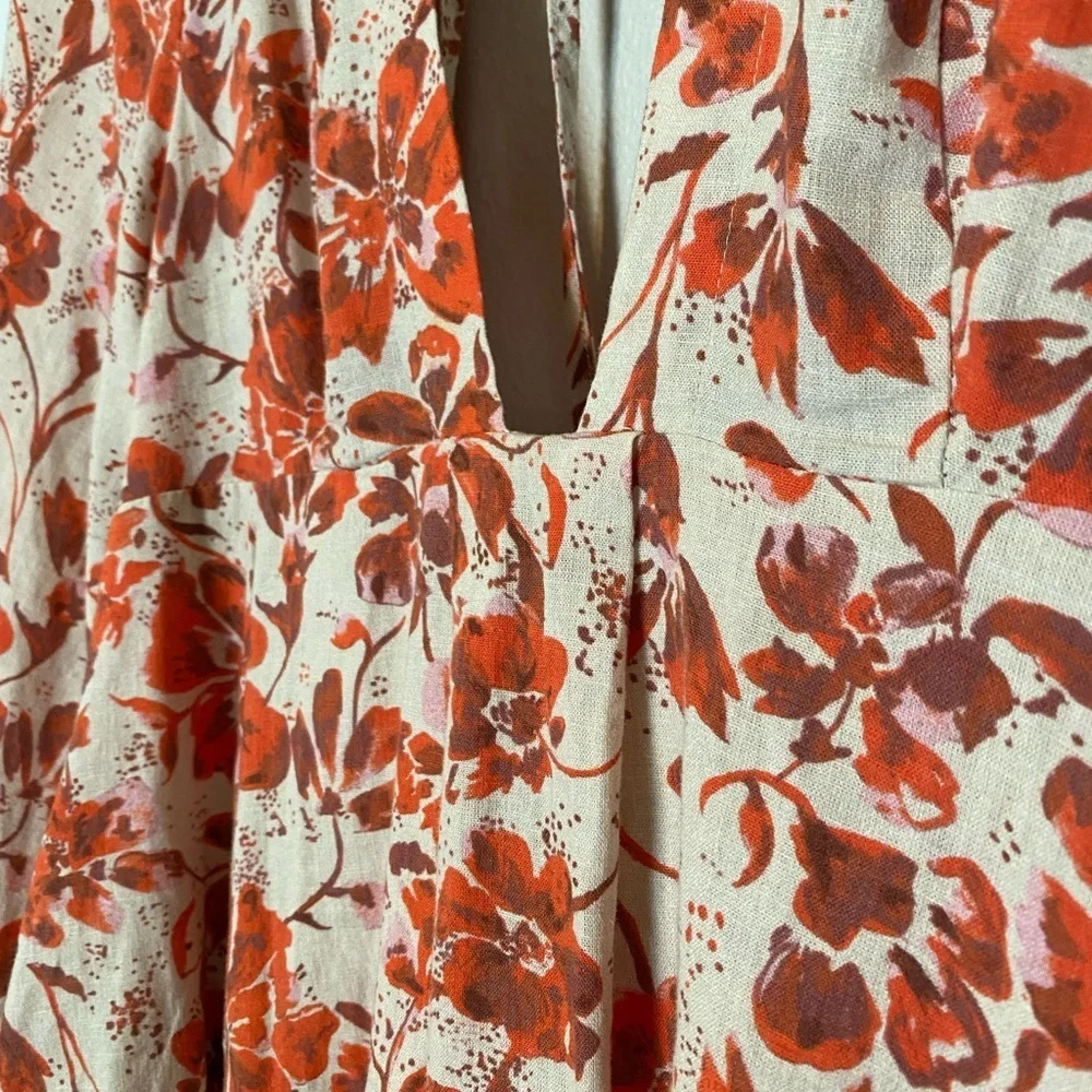 Free people floral long sleeve mini dress size XS - Picture 7 of 9